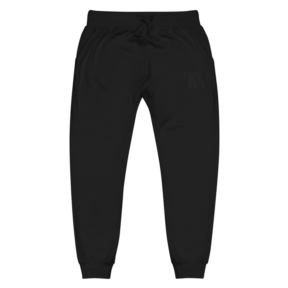 Embroidered TW Fleece Jogger - Black